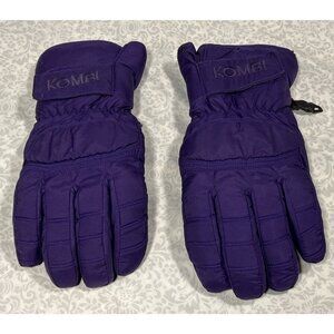 Vtg Kombi Gloves Men’s Large Winter Ski Snowboard LEATHER PALMS Purple Black